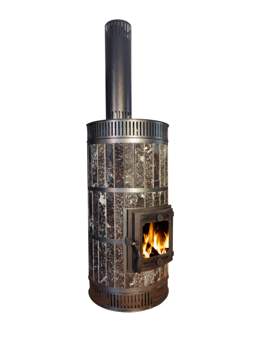 Печь круглая отопительная "ЛАДУШКА ЛАЙТ" в амфиболите