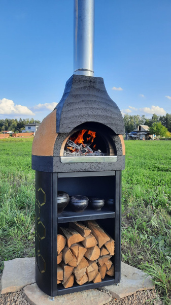 Печь помпейская "ПОМПЕЙКА-600 мобильная" с подставкой
