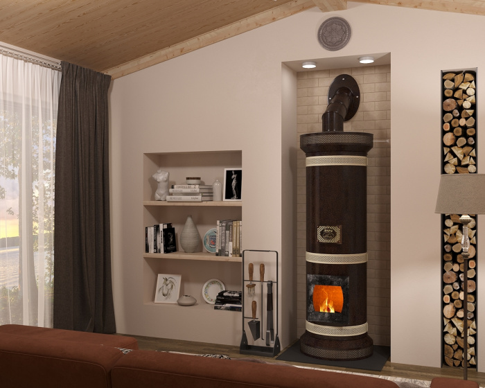 Печь круглая отопительная "ЛИРА"