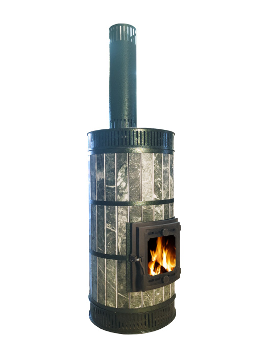 Печь круглая отопительная "ЛАДУШКА ЛАЙТ" в змеевике