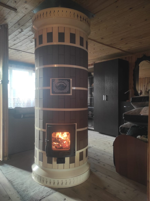 Печь отопительная "СУДАРЫНЯ" в кирпичной облицовке Керма-Лето
