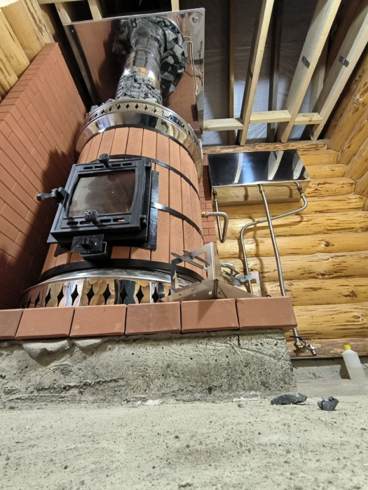 Печь банная «РУССКАЯ БАНЯ» в кирпичной облицовке