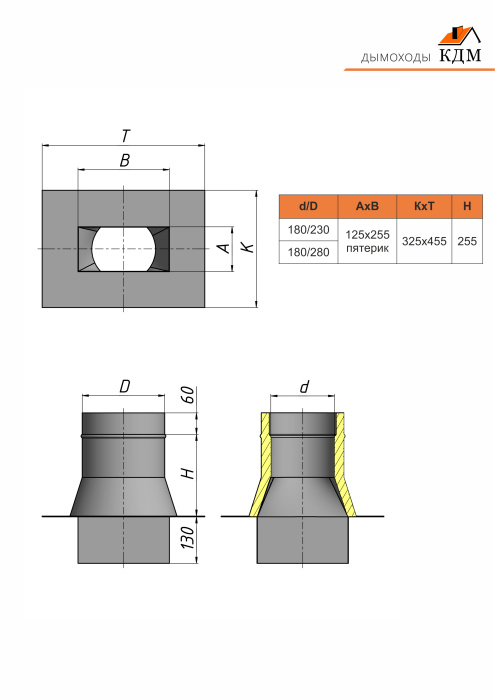 Переход с кирпичной шахты на сэндвич