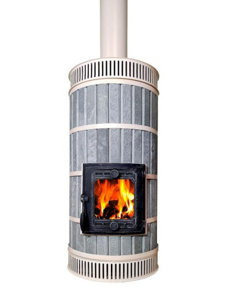 Печь круглая отопительная "ЛАДУШКА ЛАЙТ" в талькохлорите