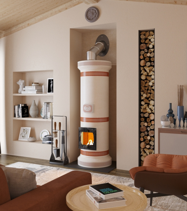 Печь круглая отопительная "ЛИРА"