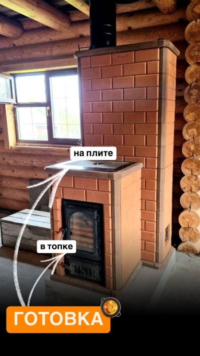 Печь отопительно-варочная "Волжанка" с плитой