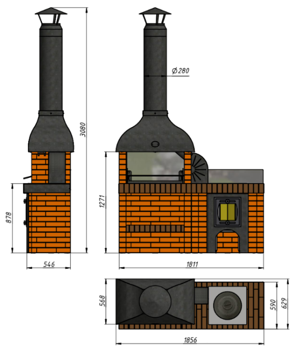 Модуль "КАЗАН+МАНГАЛ ЛАЙТ" (береза)